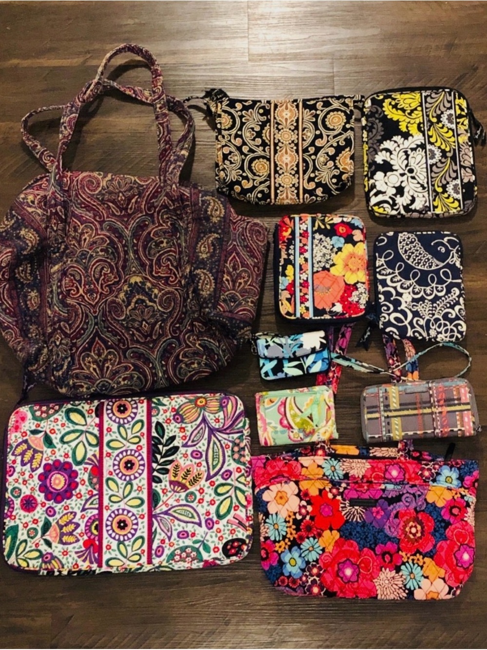 Vera Bradley Purse duffle bag laptop iPad sleeve wallet travel lot